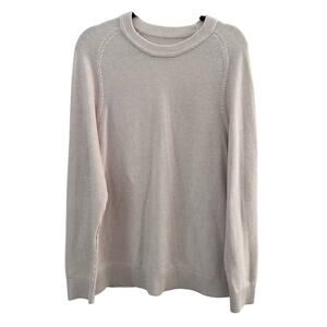 Lululemon Textured Knit Crewneck Sweater Heathered Natural Ivory Large